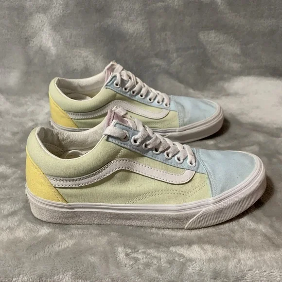 Vans Old Skool Color Block Pastel Low Top Sneakers Size 8 Women Skater Casual - Picture 2 of 14